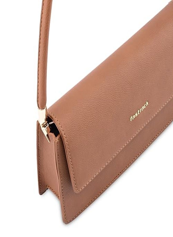Fastrack Structured Shoulder Bag for Women | Faux Leather Handbag with Flap Closure & Spacious Main Compartment | Stylish Purse for Office & Daily Use - Image 4